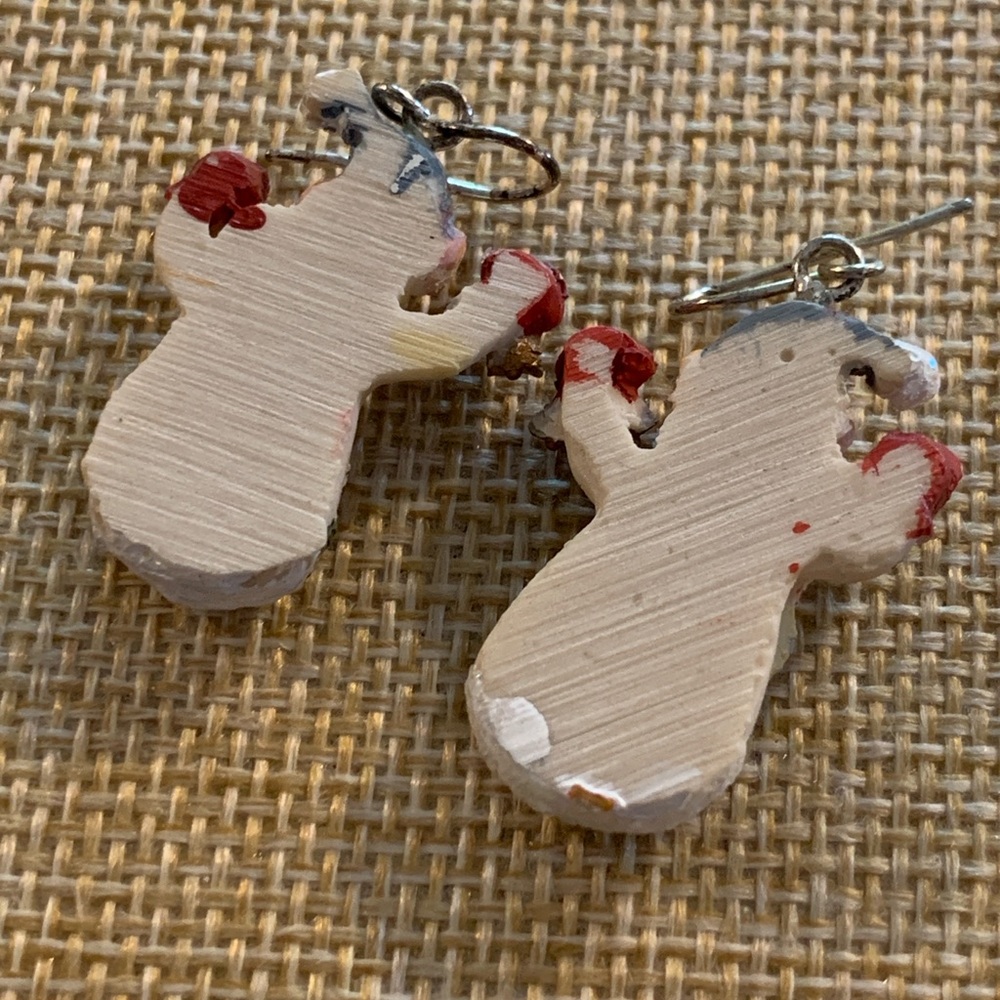 Adorable vintage snowman earrings with snow scene - Picture 4 of 7